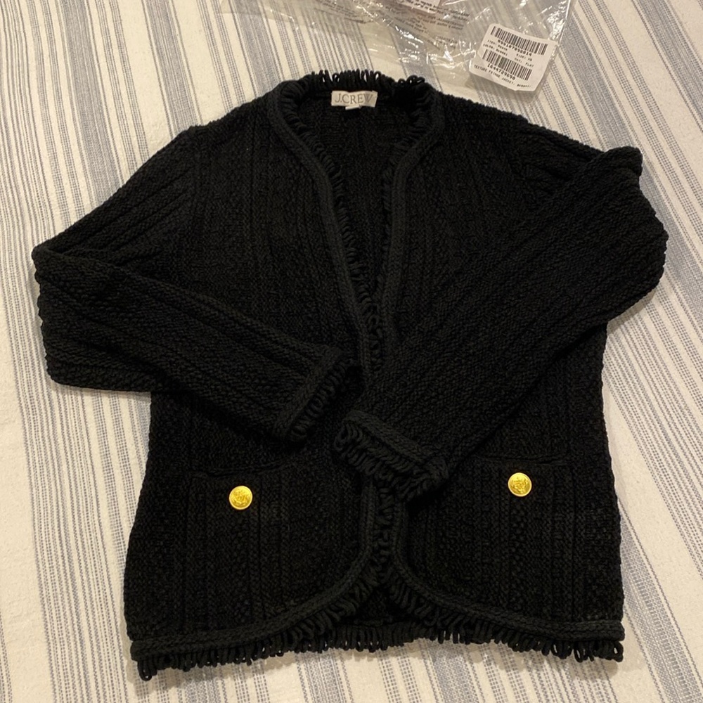 NWT J. Crew Texture Fringe Jacket - XS